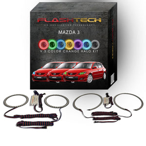 Mazda-3-2004, 2005, 2006, 2007, 2008, 2009-LED-Halo-Headlights-RGB-No Remote-MA-M30409-V3H