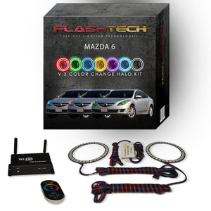 Mazda-6-2011, 2012, 2013-LED-Halo-Headlights-RGB-IR Remote-MA-M60910-V3HIR