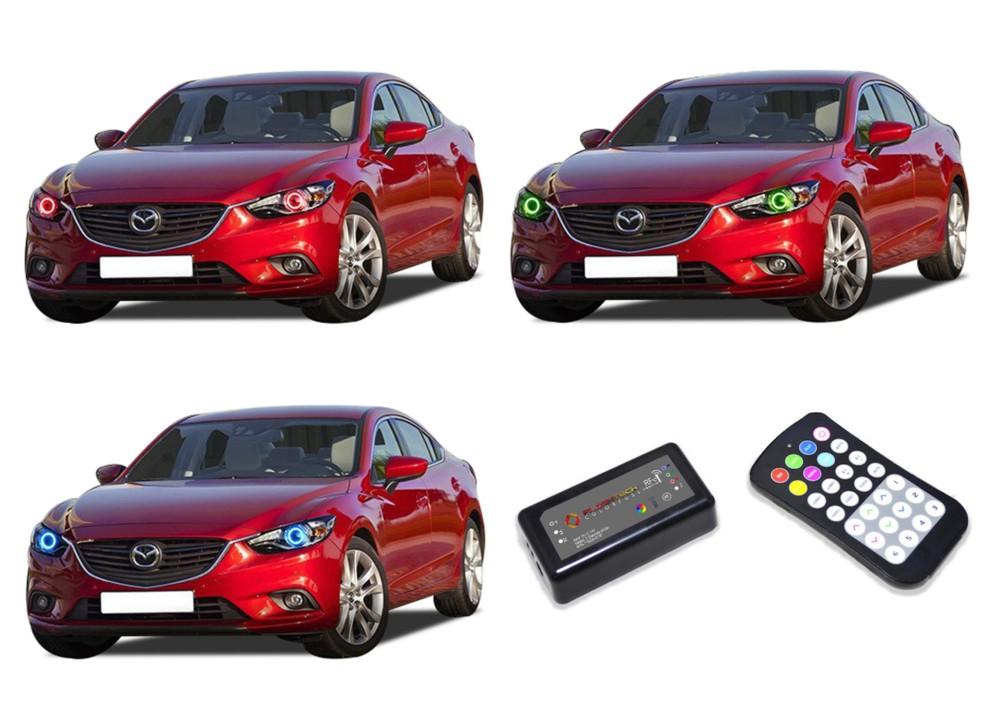 Mazda-6-2014, 2015-LED-Halo-Headlights-RGB-Colorfuse RF Remote-MA-M61415-V3HCFRF