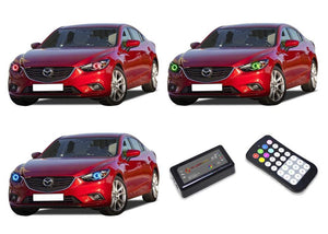 Mazda-6-2014, 2015-LED-Halo-Headlights-RGB-Colorfuse RF Remote-MA-M61415-V3HCFRF
