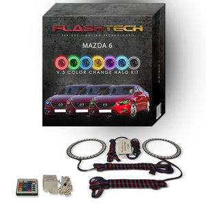 Mazda-6-2014, 2015-LED-Halo-Headlights-RGB-Bluetooth RF Remote-MA-M61415-V3HBTRF