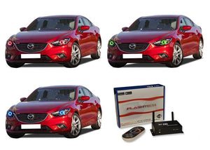 Mazda-6-2014, 2015-LED-Halo-Headlights-RGB-WiFi Remote-MA-M61415-V3HWI