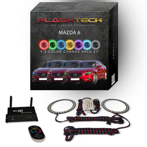 Mazda-6-2014, 2015-LED-Halo-Headlights-RGB-IR Remote-MA-M61415-V3HIR