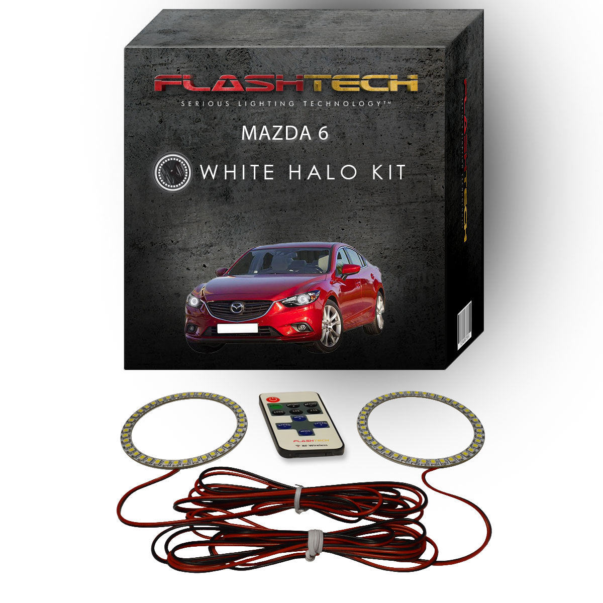 Mazda-6-2014, 2015-LED-Halo-Headlights-White-RF Remote White-MA-M61415-WHRF