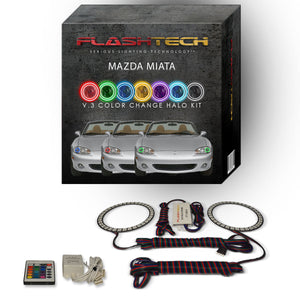 Mazda-Miata-2001, 2002, 2003, 2004, 2005-LED-Halo-Headlights-RGB-Bluetooth RF Remote-MA-MI0105-V3HBTRF