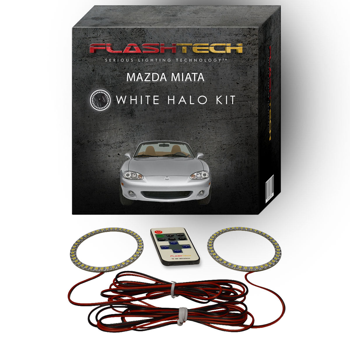 Mazda-Miata-2001, 2002, 2003, 2004, 2005-LED-Halo-Headlights-White-RF Remote White-MA-MI0105-WHRF