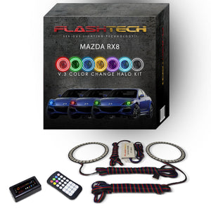 Mazda-RX8-2004, 2005, 2006, 2007, 2008-LED-Halo-Headlights-RGB-Bluetooth RF Remote-MA-RX80408-V3HBTRF