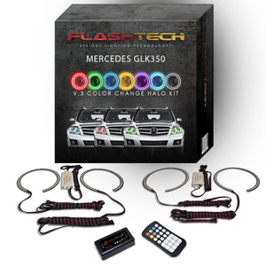 Mercedes-GLK350-2013, 2014-LED-Halo-Headlights-RGB-Bluetooth RF Remote-MC-GLK1314-V3HBTRF