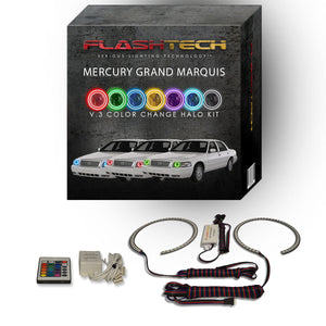 Mercury-Grand Marquis-2006, 2007, 2008, 2009, 2010, 2011-LED-Halo-Headlights-RGB-Bluetooth RF Remote-ME-GM0611-V3HBTRF