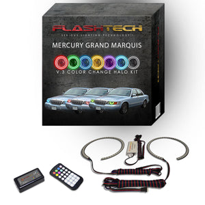Mercury-Grand Marquis-1998, 1999, 2000, 2001, 2002-LED-Halo-Headlights-RGB-RF Remote-ME-GM9802-V3HRF