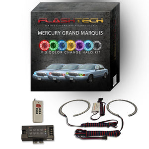 Mercury-Grand Marquis-1998, 1999, 2000, 2001, 2002-LED-Halo-Headlights-RGB-IR Remote-ME-GM9802-V3HIR