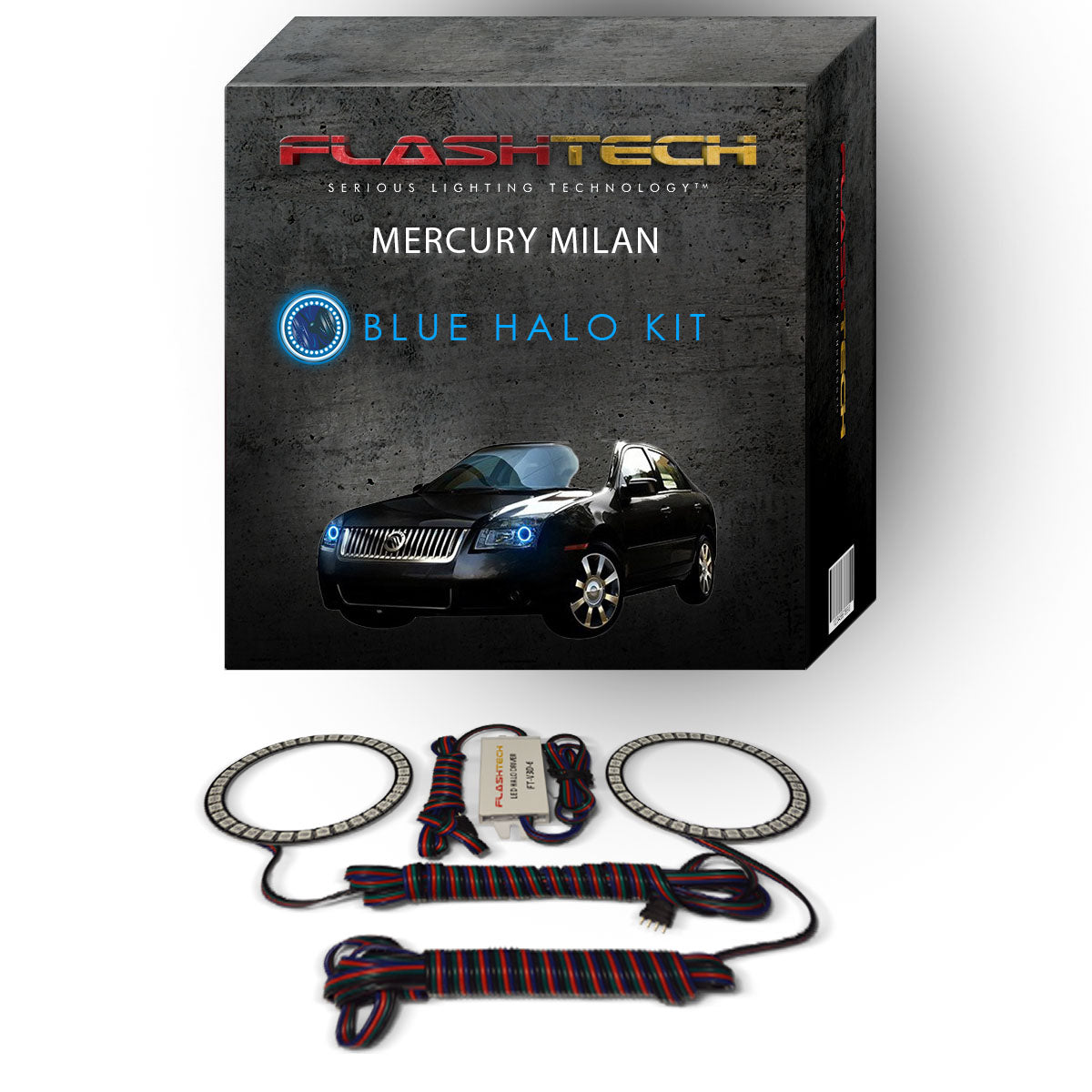 Mercury-Milan-2006, 2007, 2008, 2009-LED-Halo-Headlights-RGB-No Remote-ME-MI0609-V3H