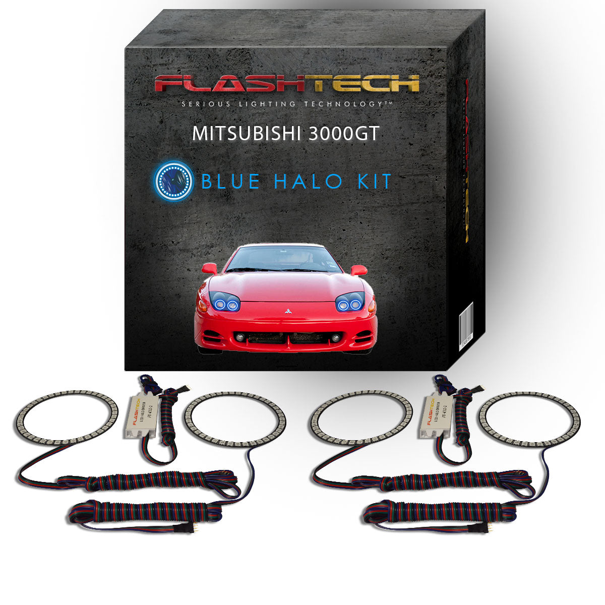 Mitsubishi-3000GT-1994, 1995, 1996, 1997, 1998-LED-Halo-Headlights-RGB-No Remote-MI-GT9498-V3H
