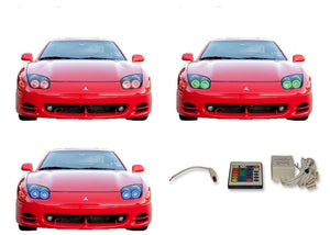 Mitsubishi-3000GT-1994, 1995, 1996, 1997, 1998-LED-Halo-Headlights-RGB-IR Remote-MI-GT9498-V3HIR