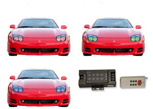 Mitsubishi-3000GT-1994, 1995, 1996, 1997, 1998-LED-Halo-Headlights-RGB-RF Remote-MI-GT9498-V3HRF