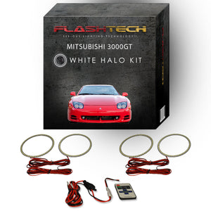Mitsubishi-3000GT -1994, 1995, 1996, 1997, 1998-LED-Halo-Headlights-White-RF Remote White-MI-GT9498-WHRF