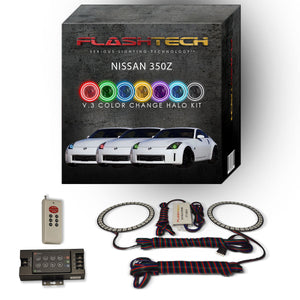 Nissan-350Z-2006, 2007, 2008-LED-Halo-Headlights-RGB-IR Remote-NI-35Z0608-V3HIR