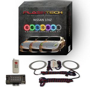 Nissan-370z-2009, 2010, 2011, 2012, 2013, 2014, 2015, 2016-LED-Halo-Headlights-RGB-IR Remote-NI-3700916-V3HIR