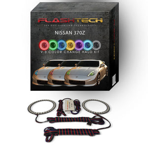 Nissan-370z-2009, 2010, 2011, 2012, 2013, 2014, 2015, 2016-LED-Halo-Headlights-RGB-No Remote-NI-3700916-V3H