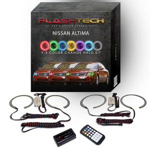 Nissan-Altima-2002, 2003, 2004, 2005, 2006-LED-Halo-Headlights-RGB-Bluetooth RF Remote-NI-AL0206-V3HBTRF
