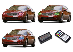 Nissan-Altima-2002, 2003, 2004, 2005, 2006-LED-Halo-Headlights-RGB-Colorfuse RF Remote-NI-AL0206-V3HCFRF