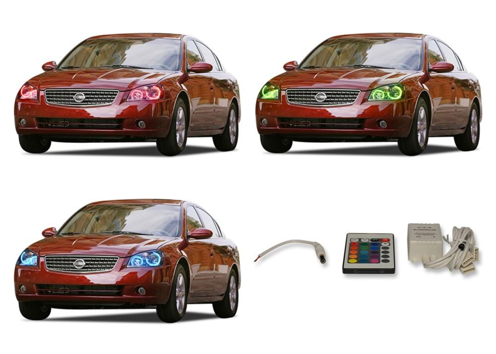 Nissan-Altima-2002, 2003, 2004, 2005, 2006-LED-Halo-Headlights-RGB-IR Remote-NI-AL0206-V3HIR