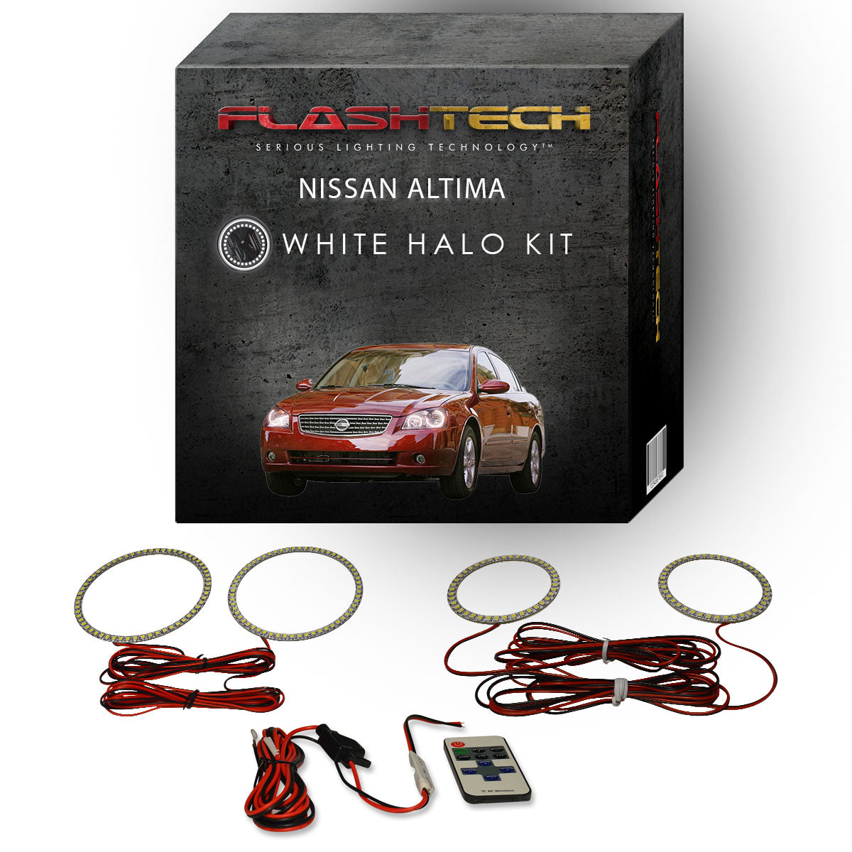 Nissan-Altima-2002, 2003, 2004, 2005, 2006-LED-Halo-Headlights-White-RF Remote White-NI-AL0206-WHRF