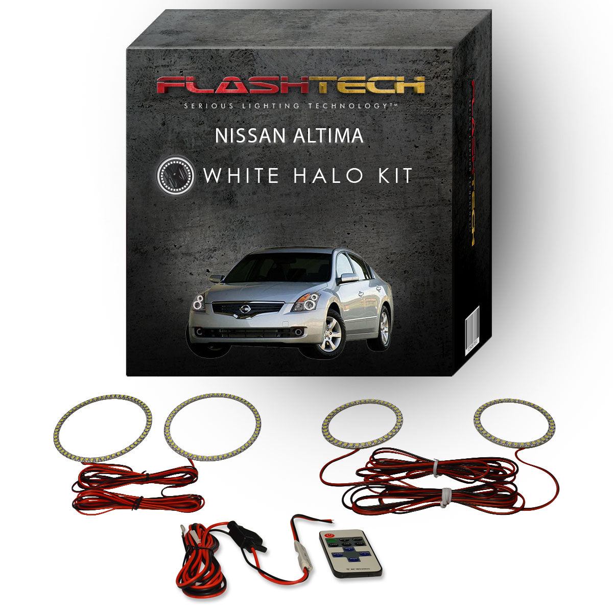 Nissan-Altima-2007, 2008, 2009-LED-Halo-Headlights-White-RF Remote White-NI-ALS0709-WHRF