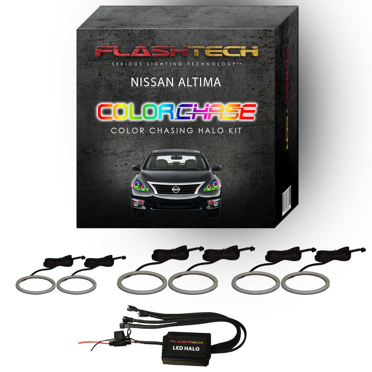 Nissan Altima Sedan ColorChase Headlight & LED Halo Fog Light Kit 2013-2015