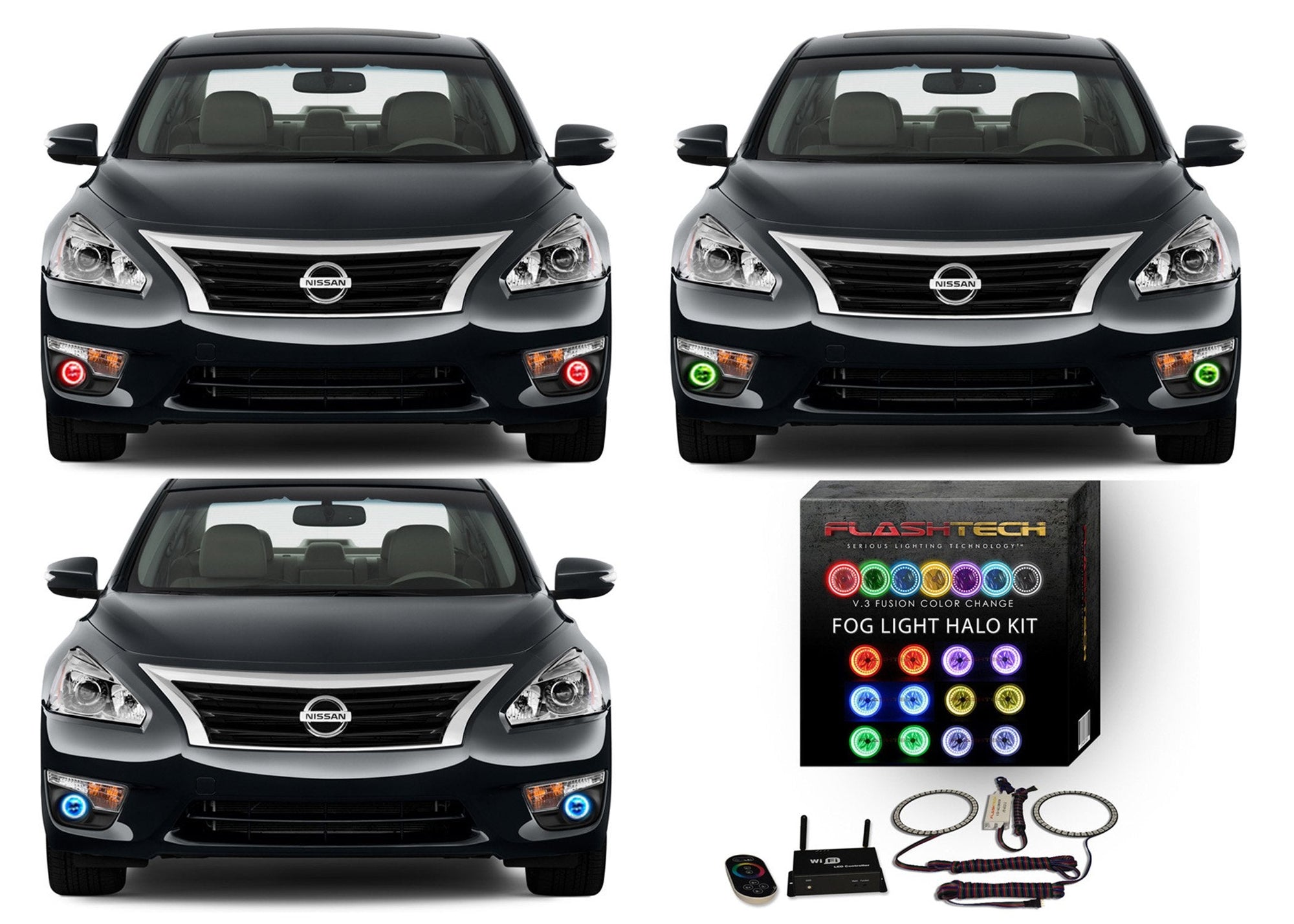 Nissan-Altima-2013, 2014, 2015-LED-Halo-Fog Lights-RGB-WiFi Remote-NI-ALS1315-V3FWI