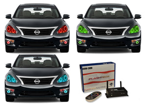 Nissan-Altima-2013, 2014, 2015-LED-Halo-Headlights and Fog Lights-RGB-WiFi Remote-NI-ALS1315-V3HFWI