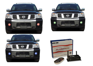 Nissan-Armada-2004, 2005, 2006, 2007-LED-Halo-Fog Lights-RGB-WiFi Remote-NI-AR0407-V3FWI