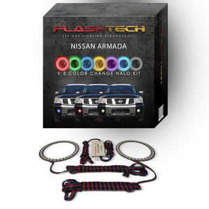 Nissan-Armada-2004, 2005, 2006, 2007-LED-Halo-Fog Lights-RGB-No Remote-NI-AR0407-V3F