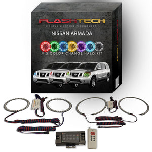 Nissan-Armada-2004, 2005, 2006, 2007, 2008, 2009, 2010, 2011, 2012, 2013, 2014-LED-Halo-Headlights-RGB-Bluetooth RF Remote-NI-AR0414-V3HBTRF