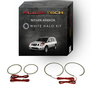 Nissan-Armada-2004, 2005, 2006, 2007, 2008, 2009, 2010, 2011, 2012, 2013, 2014-LED-Halo-Headlights-White-RF Remote White-NI-AR0414-WHRF