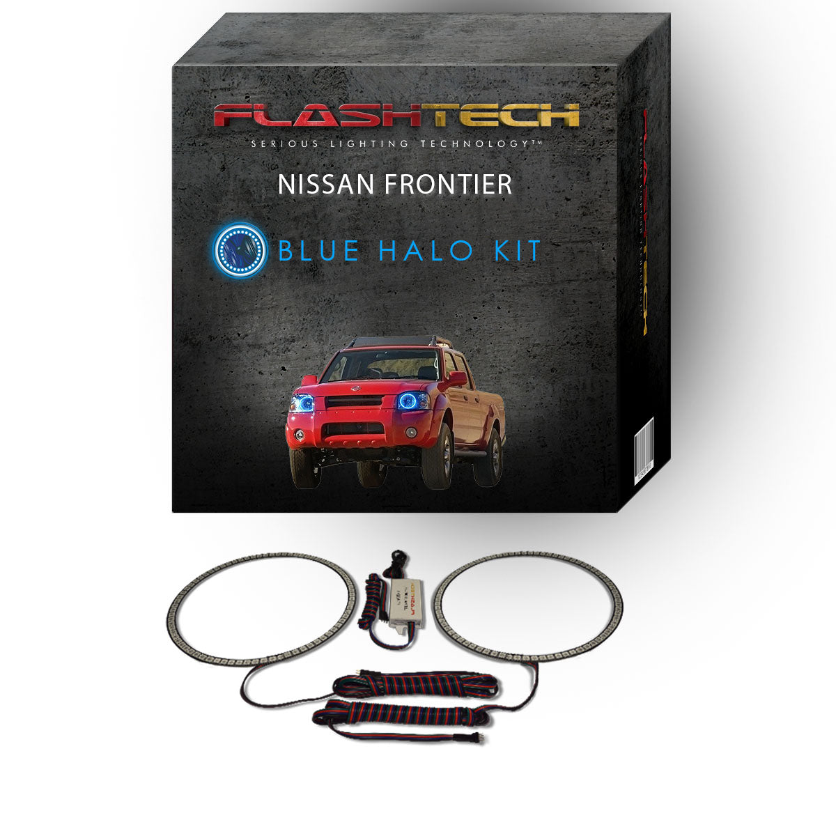 Nissan-Frontier-2001, 2002, 2003, 2004-LED-Halo-Headlights-RGB-No Remote-NI-FR0104-V3H