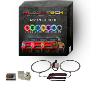 Nissan-Frontier-2001, 2002, 2003, 2004-LED-Halo-Headlights-RGB-Bluetooth RF Remote-NI-FR0104-V3HBTRF
