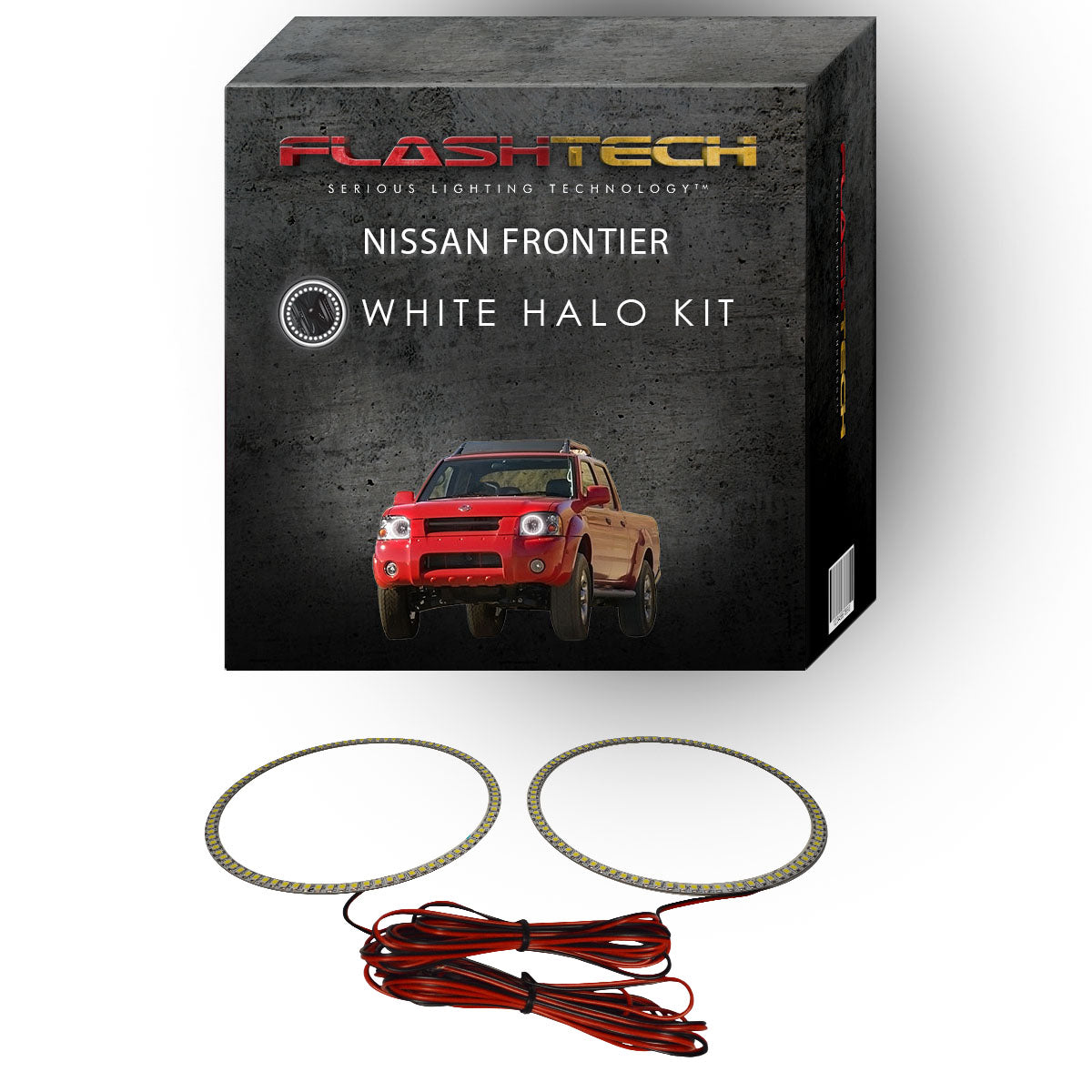 Nissan-Frontier-2001, 2002, 2003, 2004-LED-Halo-Headlights-White-RF Remote White-NI-FR0104-WHRF