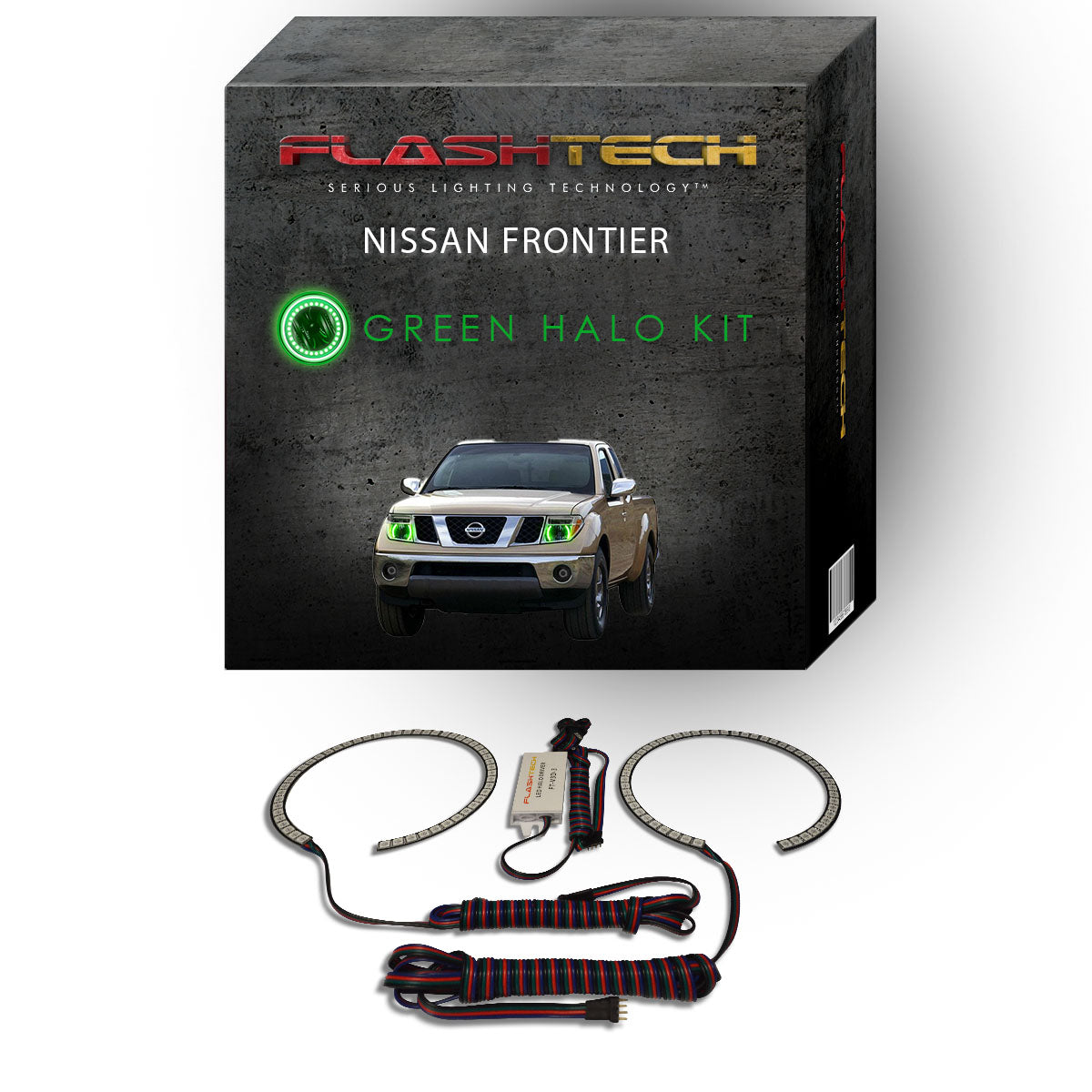 Nissan-Frontier-2005, 2006, 2007, 2008-LED-Halo-Headlights-RGB-Bluetooth RF Remote-NI-FR0508-V3HBTRF