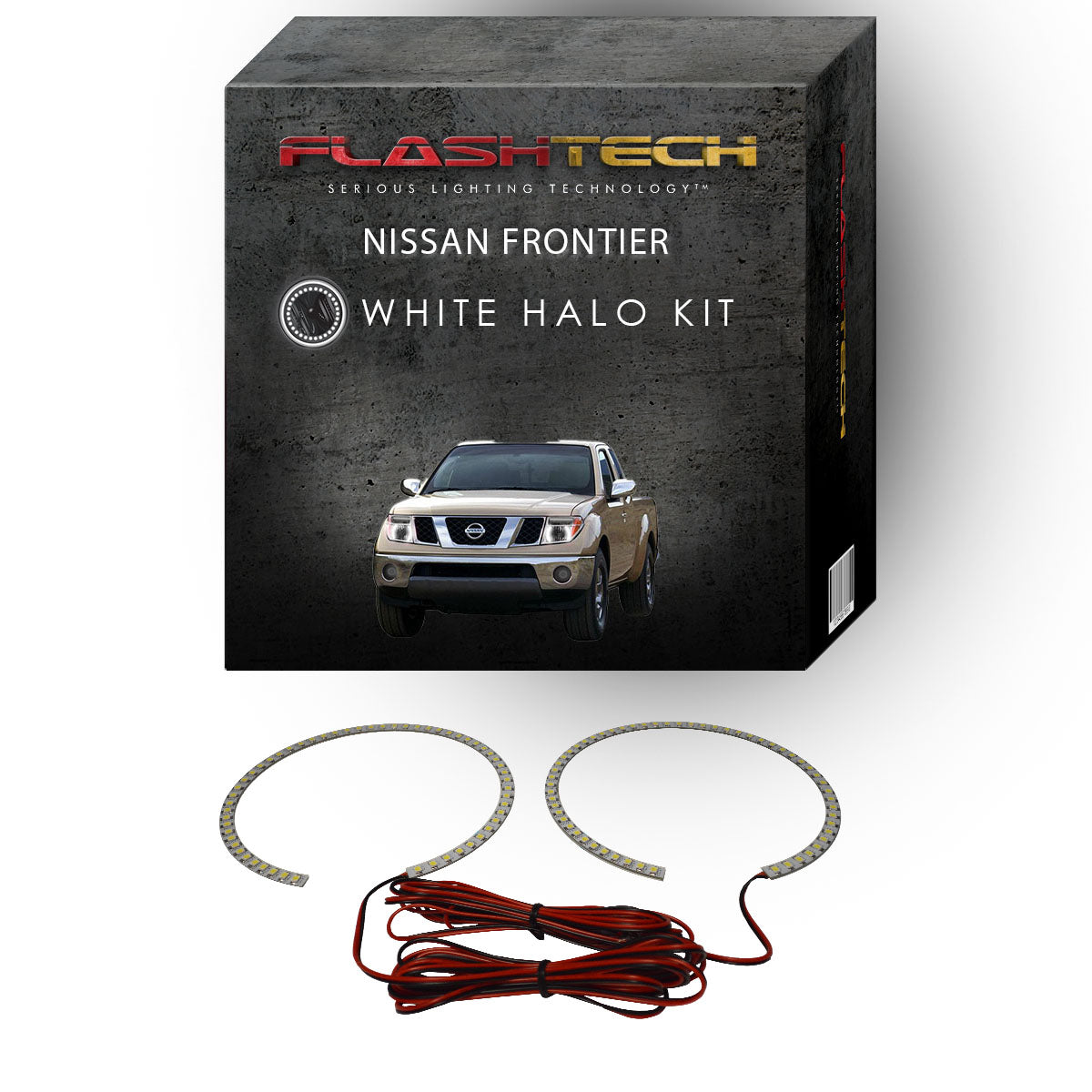 Nissan-Frontier-2005, 2006, 2007, 2008-LED-Halo-Headlights-White-RF Remote White-NI-FR0508-WHRF