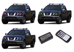 Nissan-Frontier-2009, 2010, 2011, 2012, 2013, 2014, 2015, 2016, 2017, 2018, 2019-LED-Halo-Headlights-RGB-Colorfuse RF Remote-NI-FR0916-V3HCFRF