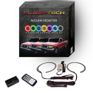 Nissan-Frontier-1998, 1999, 2000-LED-Halo-Headlights-RGB-RF Remote-NI-FR9800-V3HRF