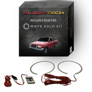 Nissan-Frontier-1998, 1999, 2000-LED-Halo-Headlights-White-RF Remote White-NI-FR9800-WHRF