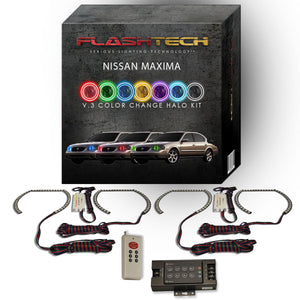 Nissan-Maxima-2000, 2001-LED-Halo-Headlights-RGB-IR Remote-NI-MX0001-V3HIR