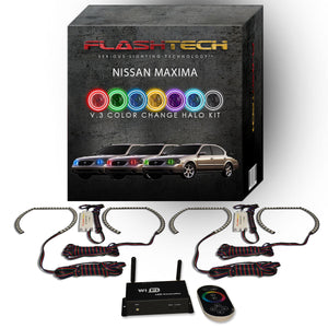 Nissan-Maxima-2000, 2001-LED-Halo-Headlights-RGB-IR Remote-NI-MX0001-V3HIR