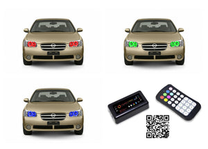 Nissan-Maxima-2002, 2003-LED-Halo-Headlights-RGB-Bluetooth RF Remote-NI-MX0203-V3HBTRF
