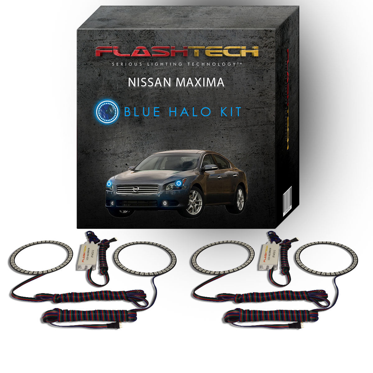 Nissan-Maxima-2009, 2010, 2011, 2012, 2013, 2014-LED-Halo-Headlights-RGB-No Remote-NI-MX0914-V3H