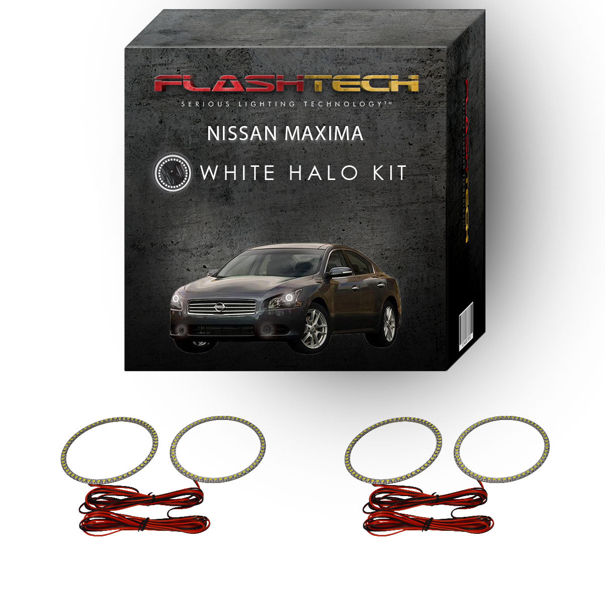 Nissan-Maxima-2009, 2010, 2011, 2012, 2013, 2014-LED-Halo-Headlights-White-RF Remote White-NI-MX0914-WHRF