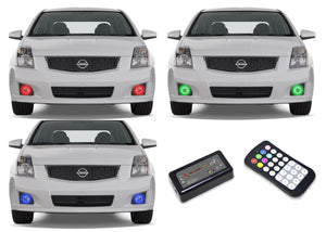 Nissan-Sentra-2007, 2008, 2009, 2010, 2011-LED-Halo-Fog Lights-RGB-Colorfuse RF Remote-NI-SE0711-V3FCFRF