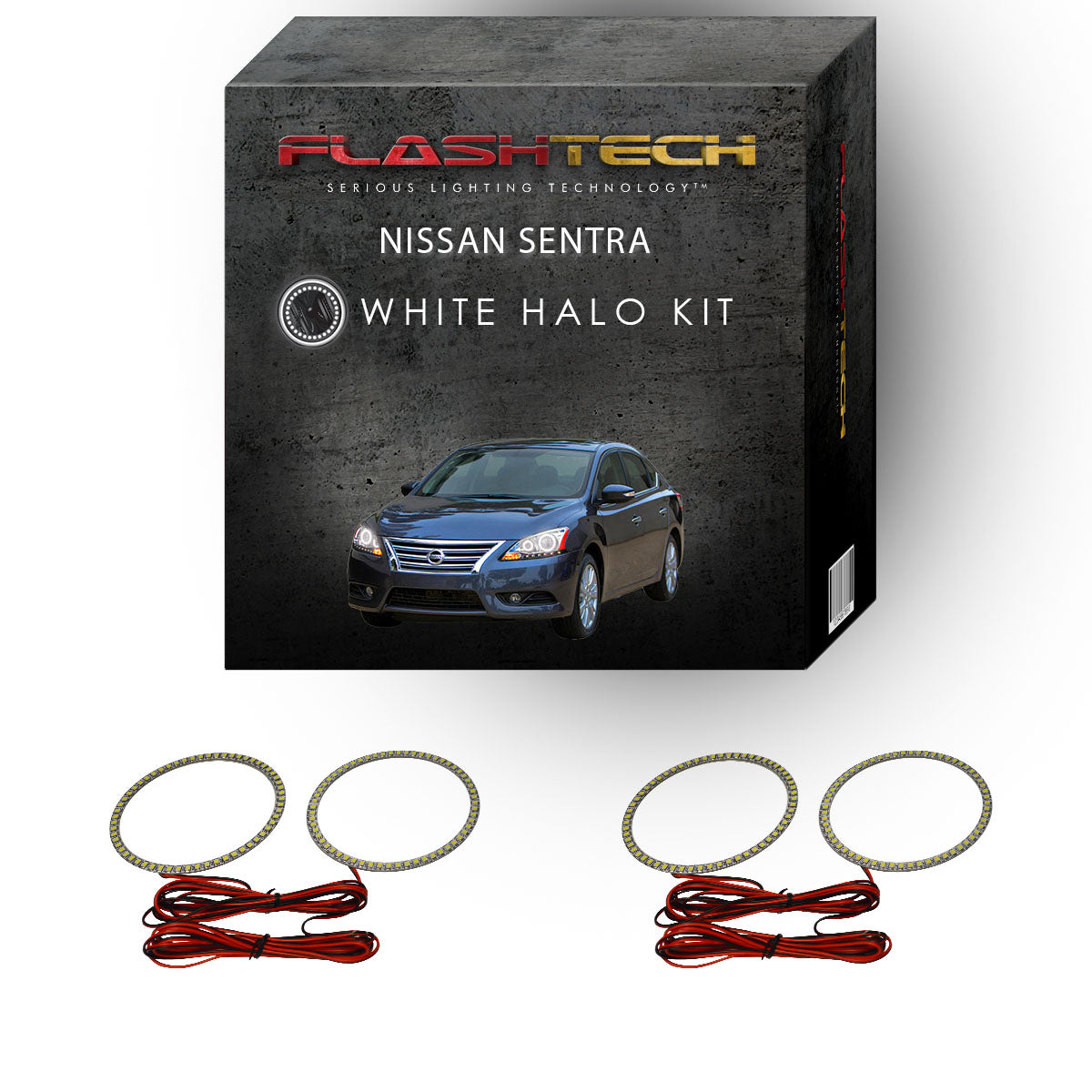 Nissan-Sentra-2013, 2014, 2015-LED-Halo-Headlights-White-RF Remote White-NI-SE1315-WHRF